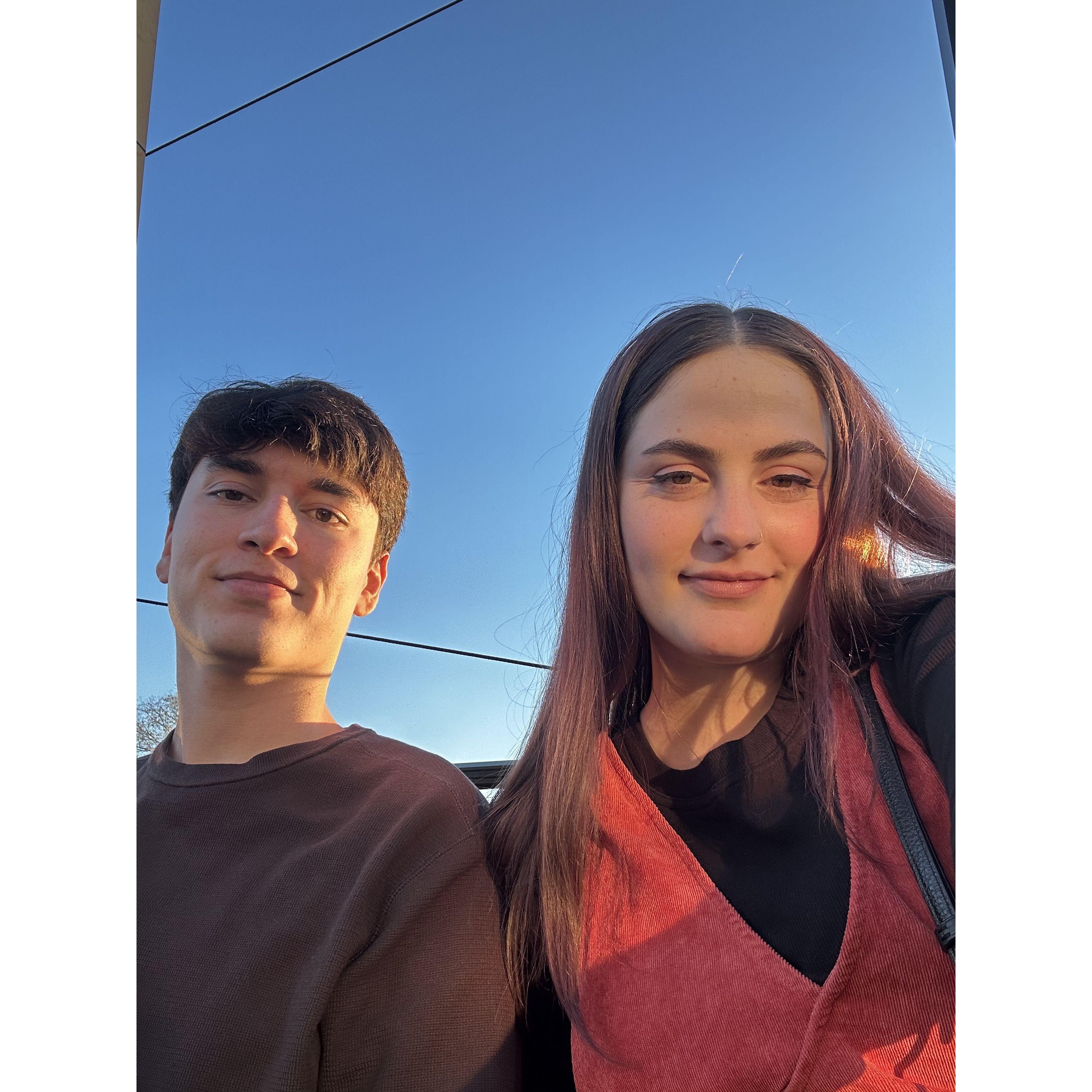 Rooftop dinner after the proposal