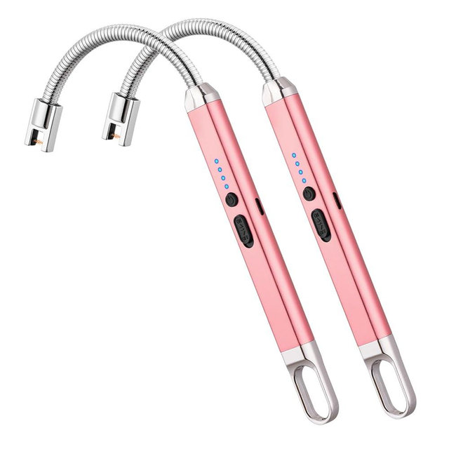 MEIRUBY 2 Pack Lighter Electric Candle Lighter Birthday Gifts for Women Mom Wife Men, Long Electronic Rechargeable USB Lighter Arc Windproof Flameless Lighters for Candle Camping BBQ