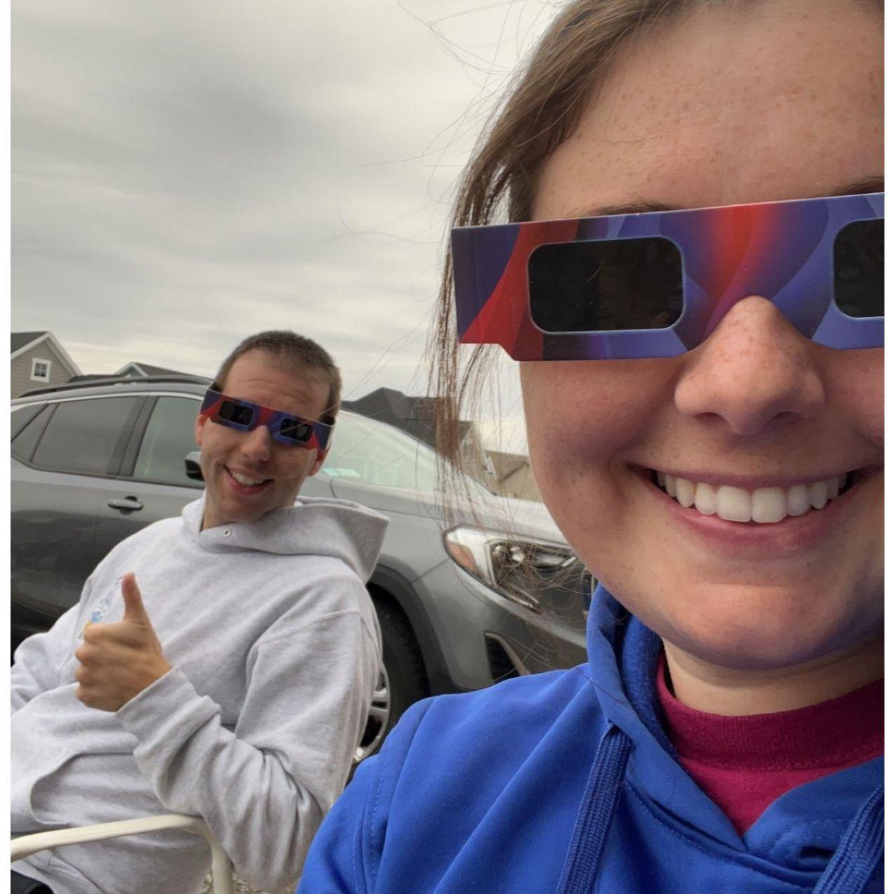 Watching the solar eclipse, April 8, 2024.