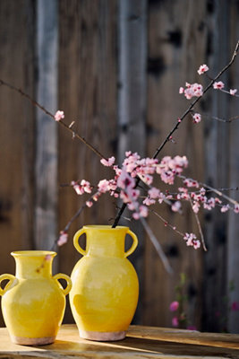Yellow Terracotta Double Handle Vase
