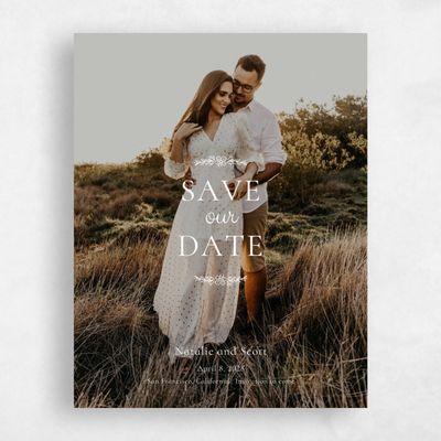White Simple Wedding Save the Date - Harper Photo