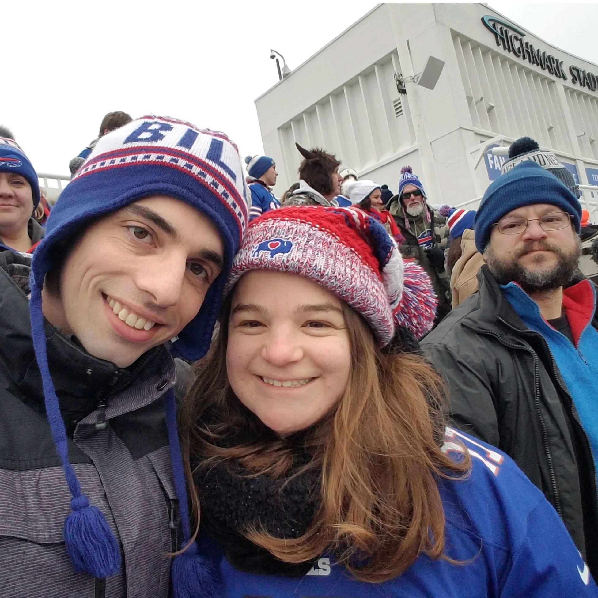 Cheering on the Bills with our chaperone!
