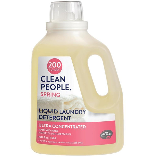 The Clean People Liquid Laundry Detergent - Recyclable Packaging, Stain Fighting - Ultra Concentrated, Laundry Soap - Spring Scent, 200 Loads