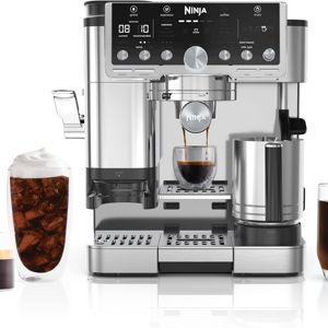 Ninja Luxe Café Pro Series, Espresso Machine, Drip Coffee, Cold Brew, Hot Water, Integrated Tamper, Built-in Grinder, Hands-Free Frother for Cappuccinos, Lattes, Americanos, Dairy or Non-Dairy, ES701
