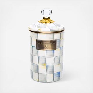 Sterling Check Enamel Canister