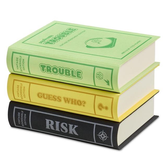 WS Game Company 2025 Vintage Bookshelf Assortment 3 Pack: Guess Who, Risk, Trouble