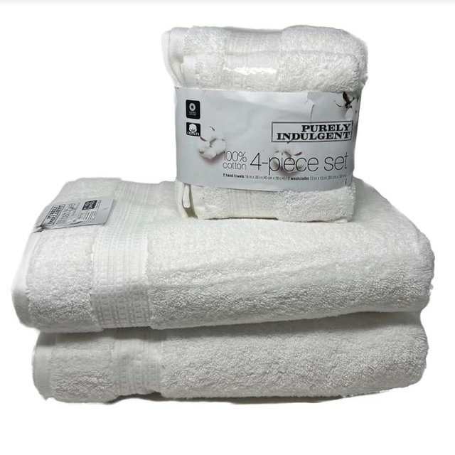 Purely Indulgent 100% HydroCotton | Includes: 2 Luxury Bath Towels, 2 Hand Towels & 2 Washcloths | Quality, Ultra Soft Towel Set | 6 Piece Set (White)