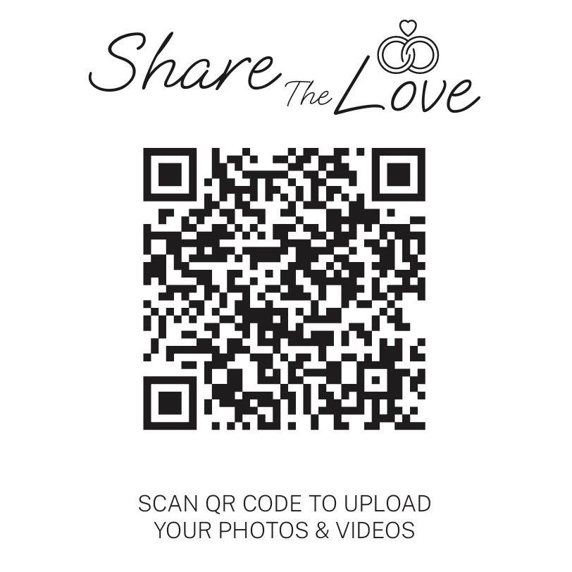 Please scan this QR code to share any photos you may want to!  *we will also have these sitting around in HI*