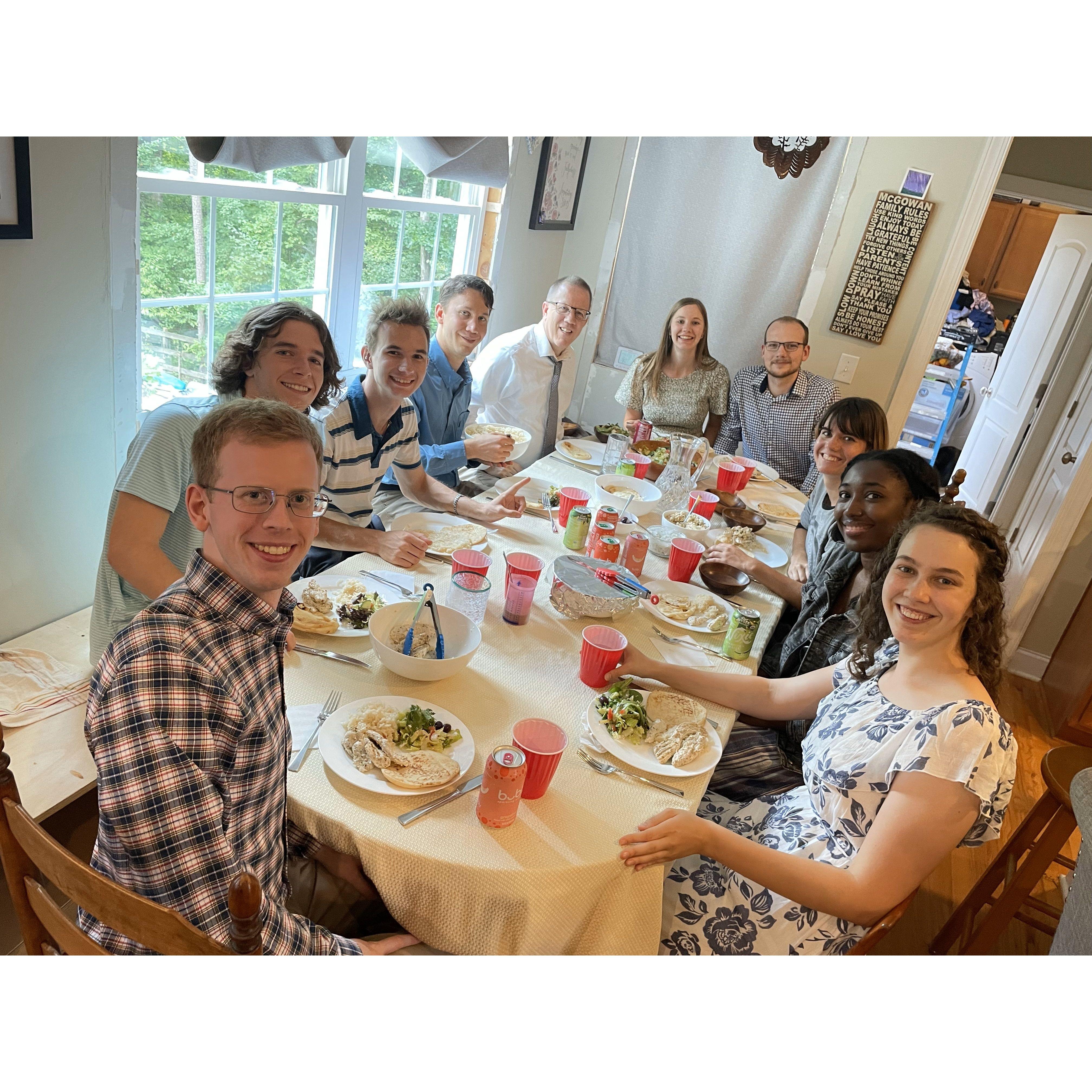 Sunday dinner with the McGowans