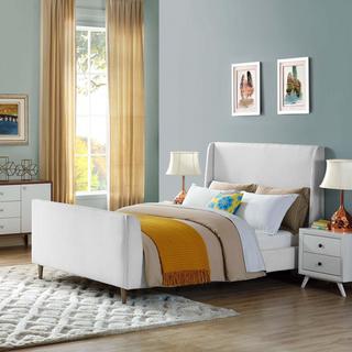 Aubree Upholstered Sleigh Platform Bed