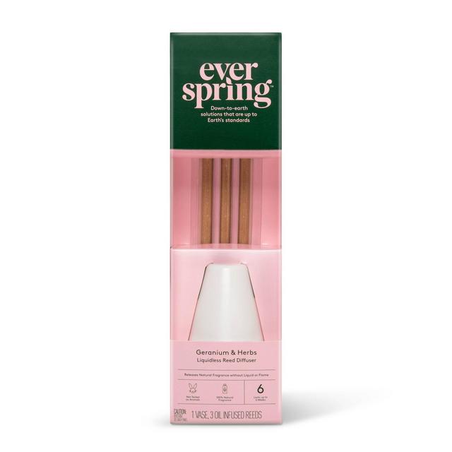 Liquidless Reed Diffuser - Geranium & Herbs - Everspring™