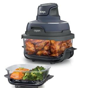 Ninja Crispi 4-in-1 Glass Air Fryer | With Non-Toxic 4QT & 6-Cup Glass Containers & Lids | Microwave, Freezer, Dishwasher Safe | 450°F Max Temp |1500 Watt | Cyberspace | FN101GY