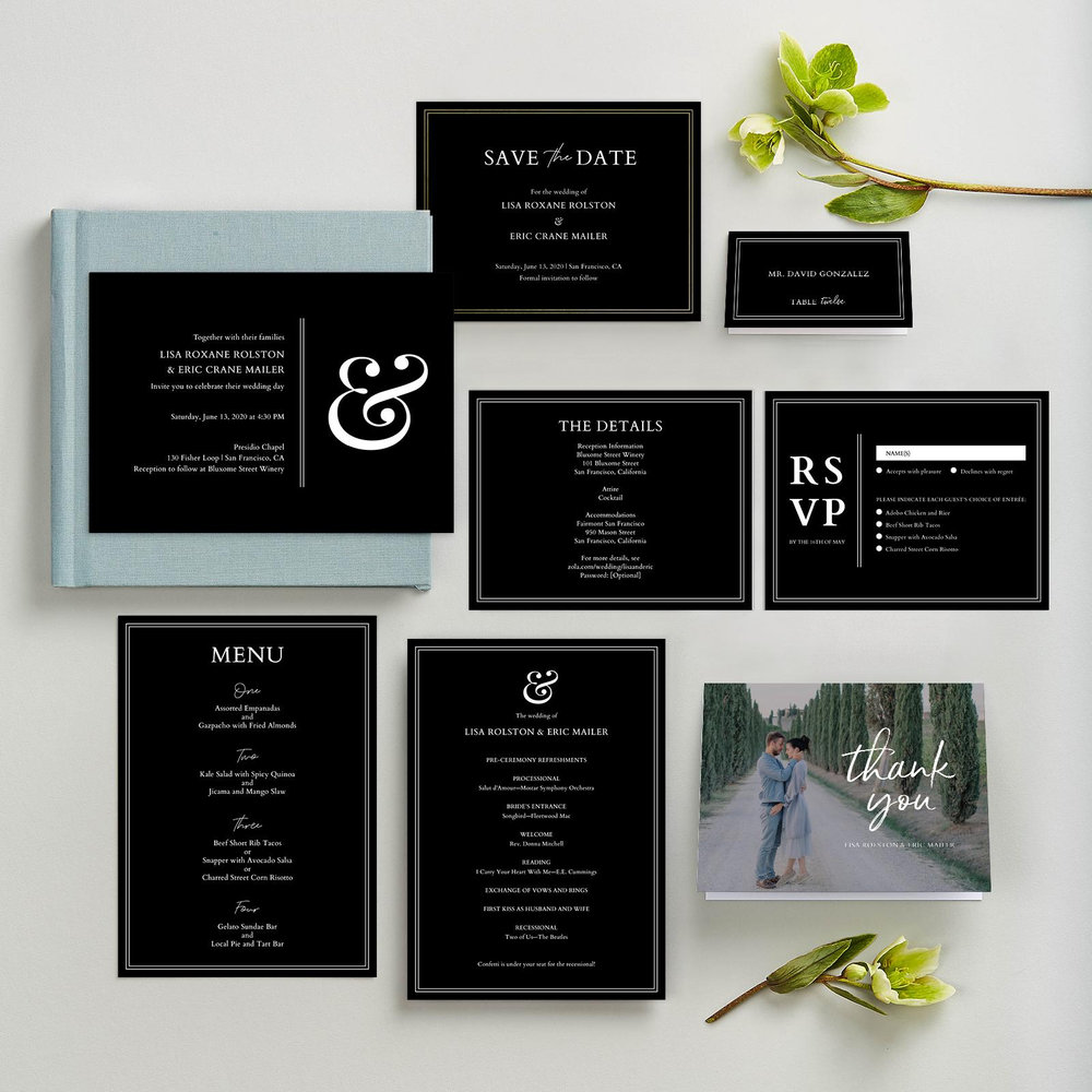 Verona Type Foil | Black | Zola Save The Dates
