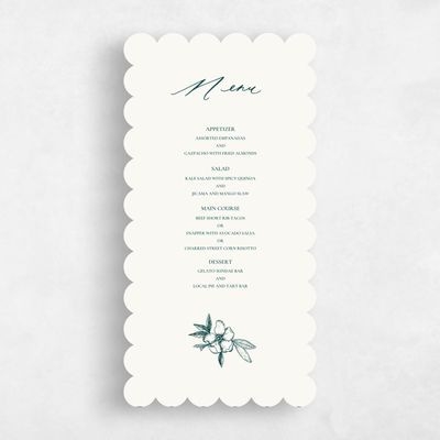 Green Scalloped Wedding Menu - Kianna