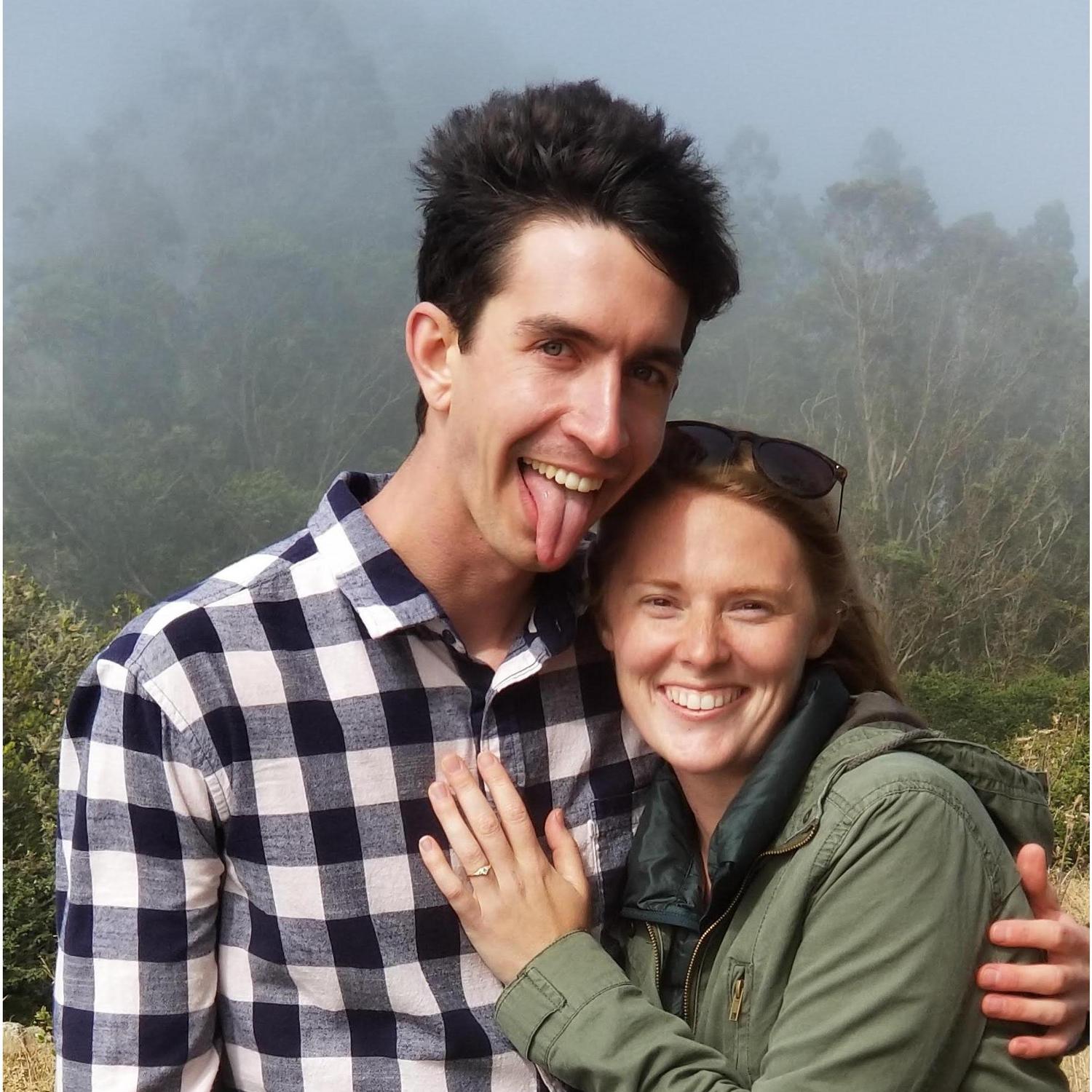 It was so windy on top of the mountain the day he proposed!! Our hair was going crazy!