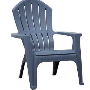 Adams PATIO Stackable Bluestone Resin Frame Stationary Adirondack Chair with Slat Seat