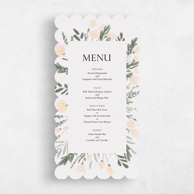 Grey Scalloped Wedding Menu - Oaklyn