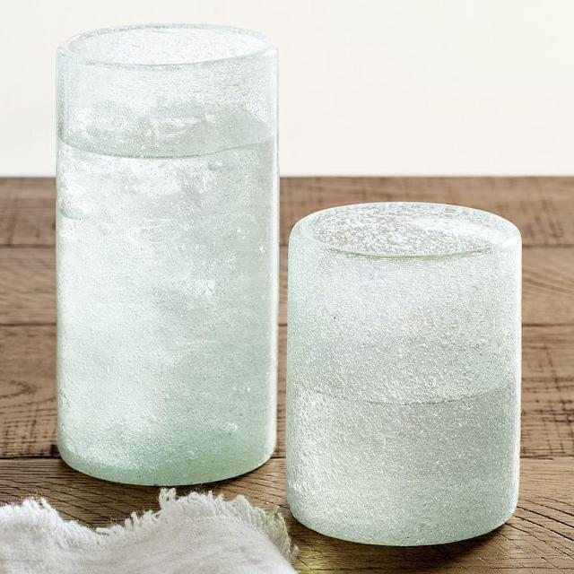 Handcrafted Recycled Sea Glass Drinking Glasses, Set of 6