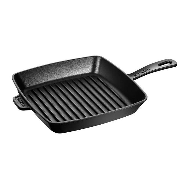 Staub Enameled Cast Iron Grill Pan, 10", Black
