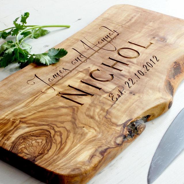 Personalized Rustic Wooden Chopping...