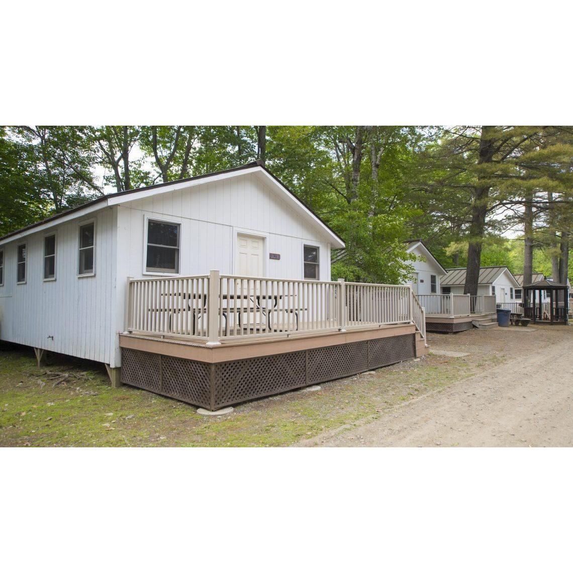 Each cabin has a porch