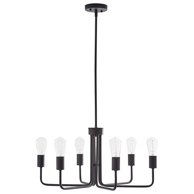 Amazon Brand – Stone & Beam Modern Chandelier Light with Bulb, 60.3"H, Black