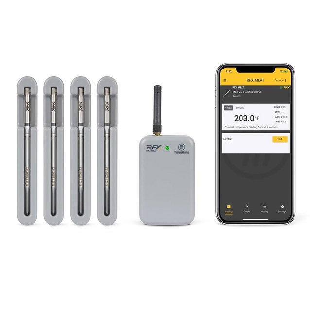 ThermoWorks RFX — The Ultimate Wireless Meat Thermometer - 4-Probe Kit