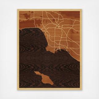 LA Wood-Inlay Map