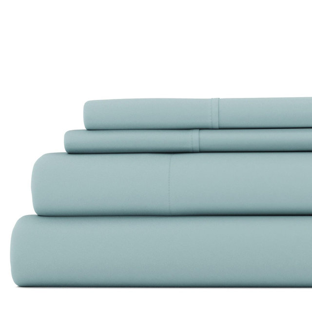 Becky Cameron, Easy Care, Solid Sheet Set, Queen, Ocean Blue