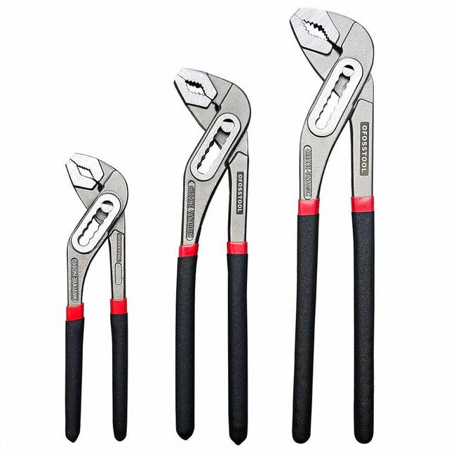 3 Pieces Groove Joint Pliers Set,8/10/12 inch Adjustable Pliers Multi-Purpose Water Pump Pliers Tongue And Groove Plier Set for Home and Industrial Repair