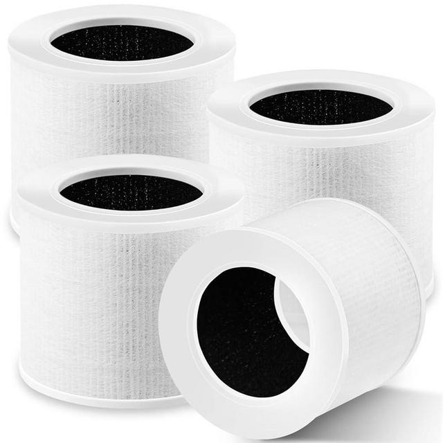 Improvedhand Core Mini Replacement Filter for LEVOIT Air Purifier Core mini-rf, 3-in-1 Pre, H13 True HEPA, Activated Carbon Filtration System, Pack of 4