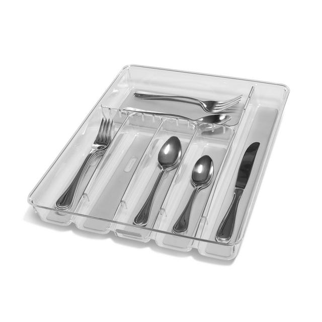 madesmart® Clear Collection 6-Compartment Large Silverware Tray