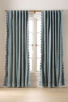 Trova Velvet Scalloped-Edge Curtain