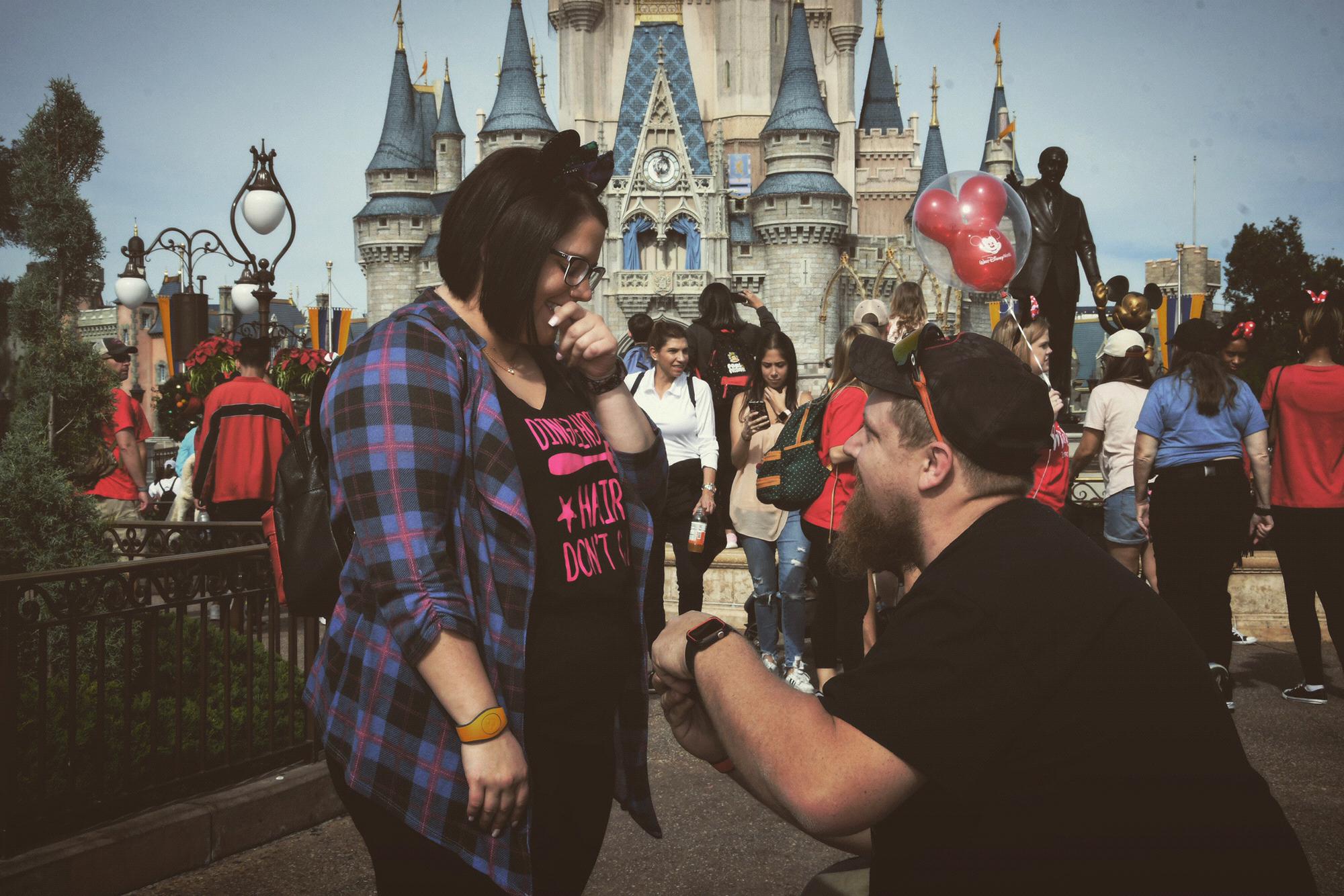 November 26th 2019, Amber's first Disney trip AND the day Alex dropped to one knee