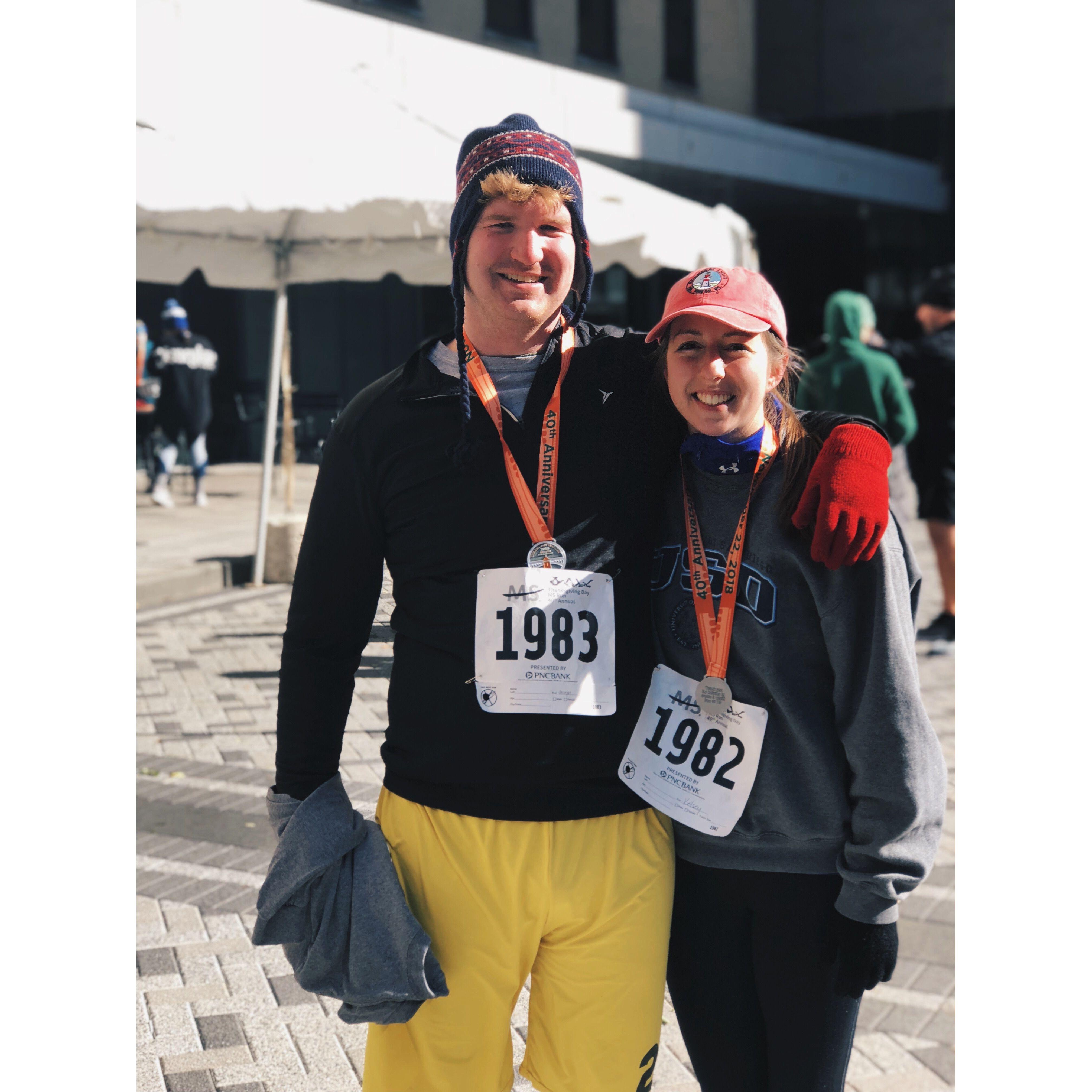 Running the Turkey Trot in Joe's hometown: Wilmington, DE