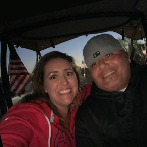 Golf cart strolling on 4th of July night in his neighborhood!