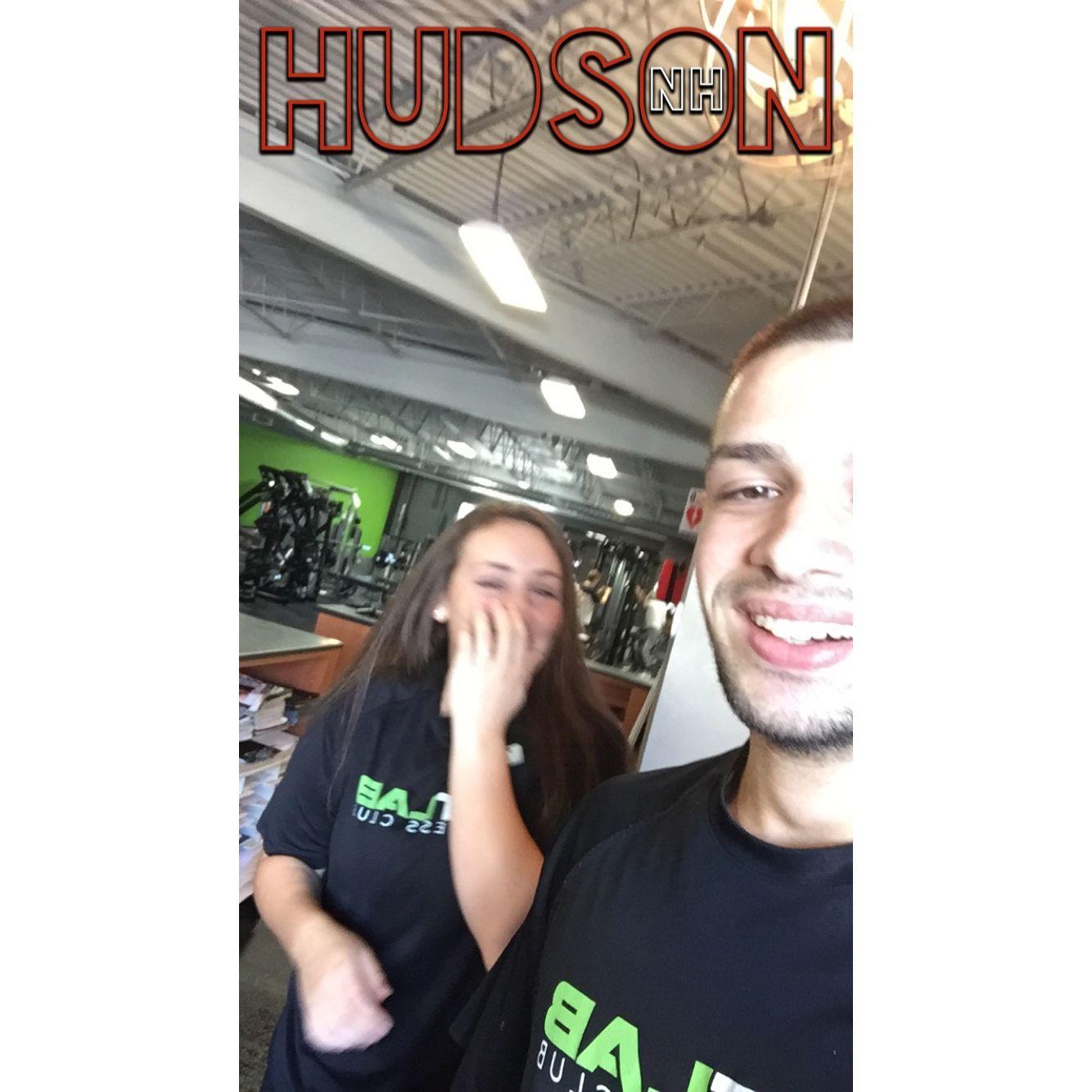 Our first picture together. We met at FitLab in Hudson where we worked in reception