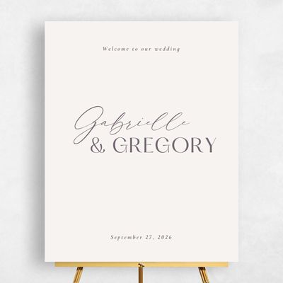 Light Oatmeal, Beige Wedding Sign - Sundell Portrait