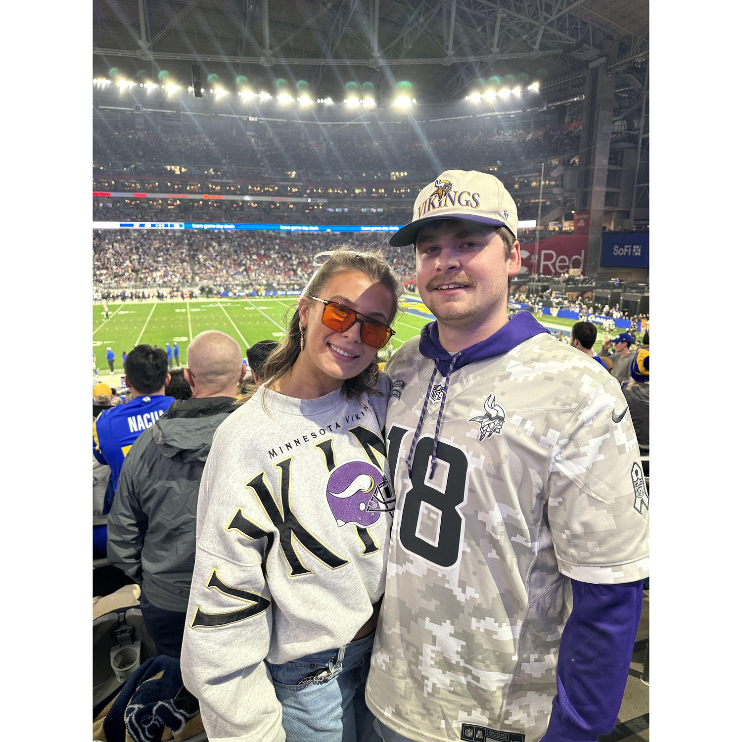 Our first Vikings game together- SKOL!