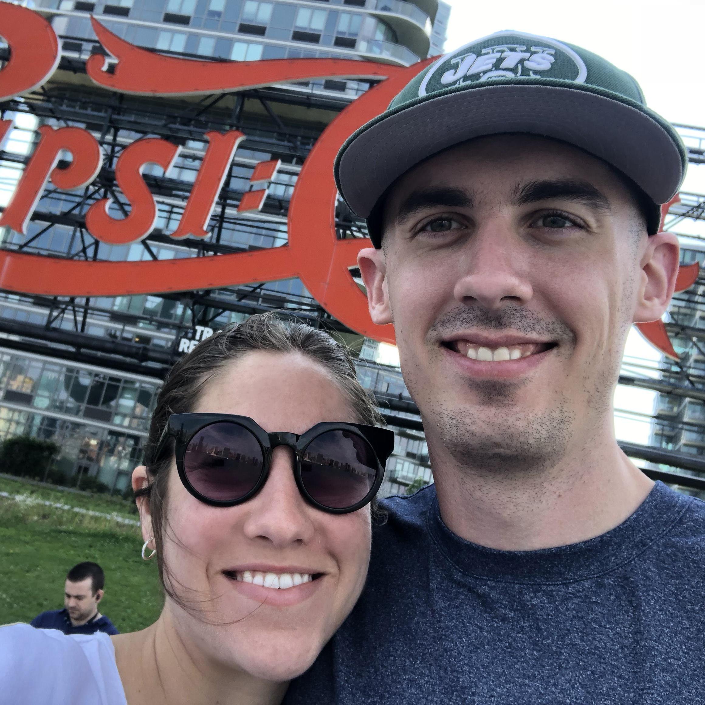 Rob and Callie enjoying the waterfront in Long Island City