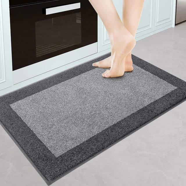 DOMUSTEX Machine Washable Kitchen Rug 24" x 36", Non Slip Kitchen Mat for Floor, Absorbent Entrance Throw Rug for Bedroom, Hallway, Bathroom, Door