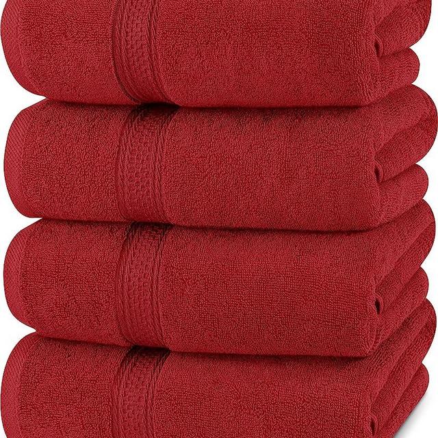 Utopia Towels 4 Pack Premium Bath Towels Set, (27 x 54 Inches) 100% Ring Spun Cotton 600GSM, Lightweight and Highly Absorbent Quick Drying Towels, Perfect for Daily Use (Red)