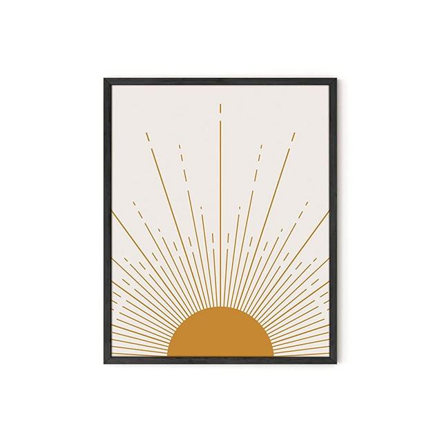 Minimalist Wall Art Mid Century Art Wall Decor - by Haus and Hues | Mid Century Modern Decor Contemporary Wall Art | Boho Prints Mid Century Wall Decor Boho Wall Art Zen Wall Art (Black Framed, 16x20)