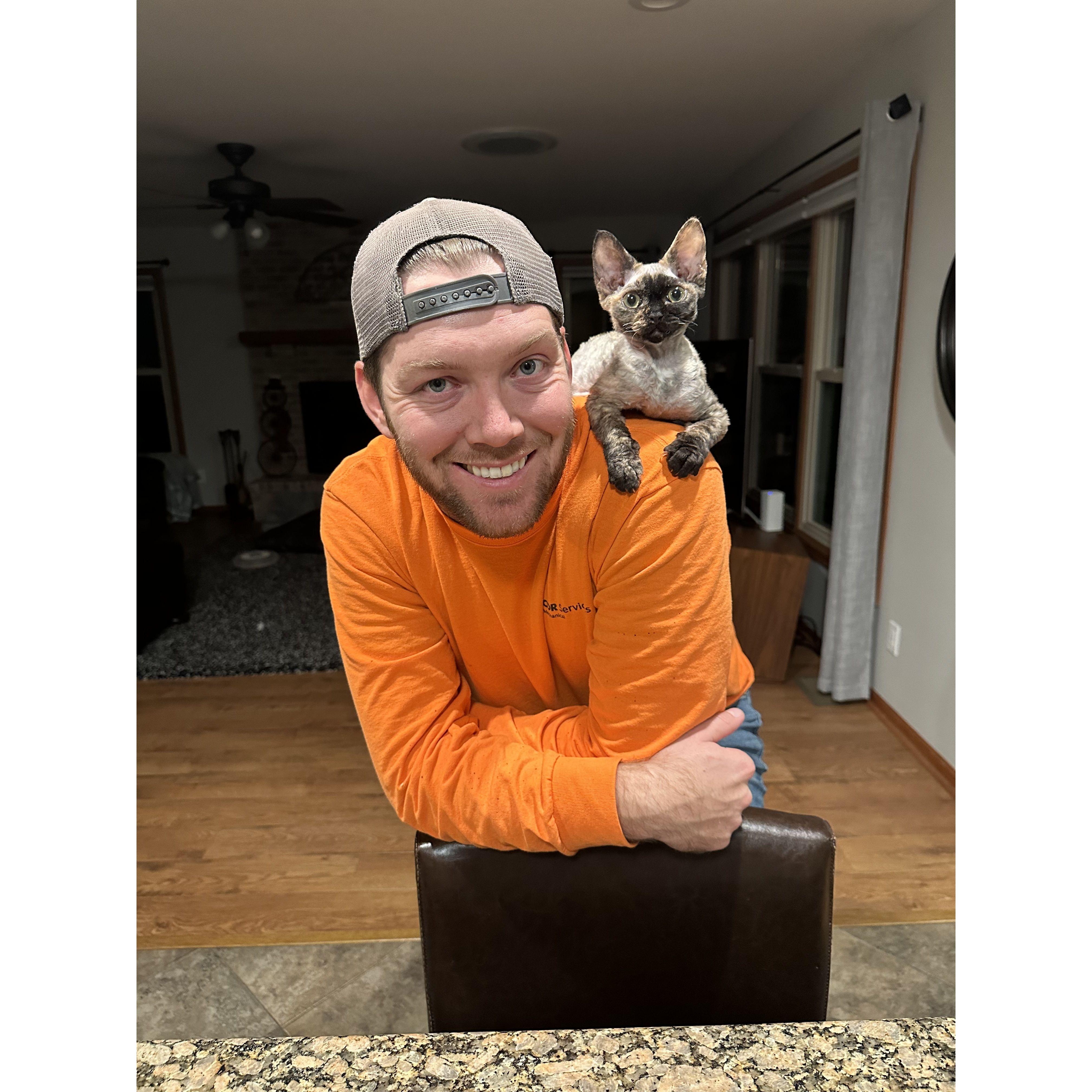 Bob and one of our two cats