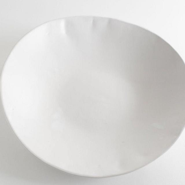White Matte Ceramic Serving Bowl, Handmade...
