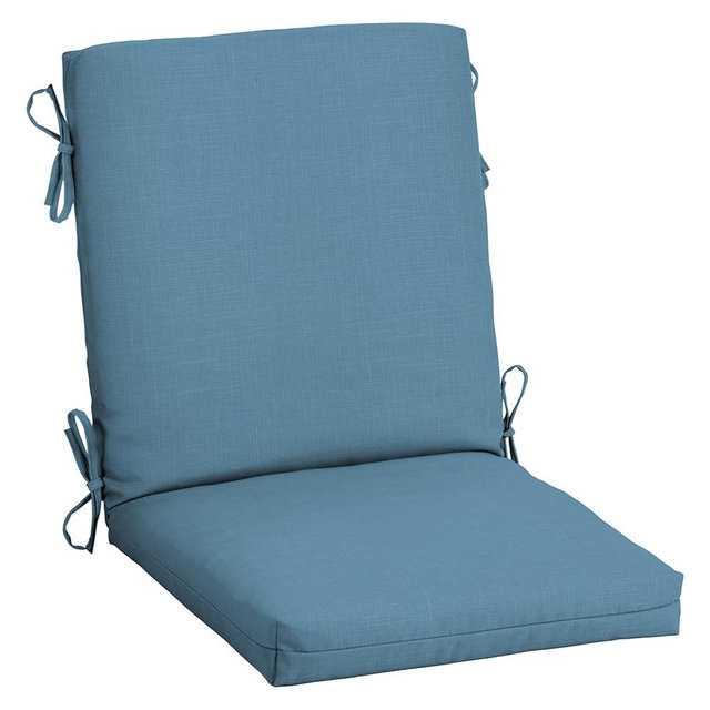 Arden Outdoor Midback Chair Cushion, 18 x 16.5, Rain-Proof, Fade Resistant French Blue Texture