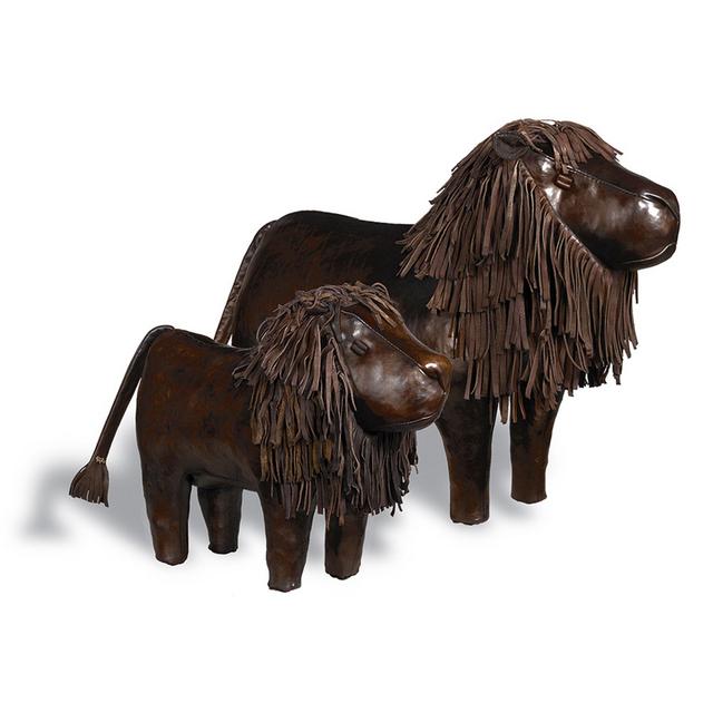 Leather Lion Footstools