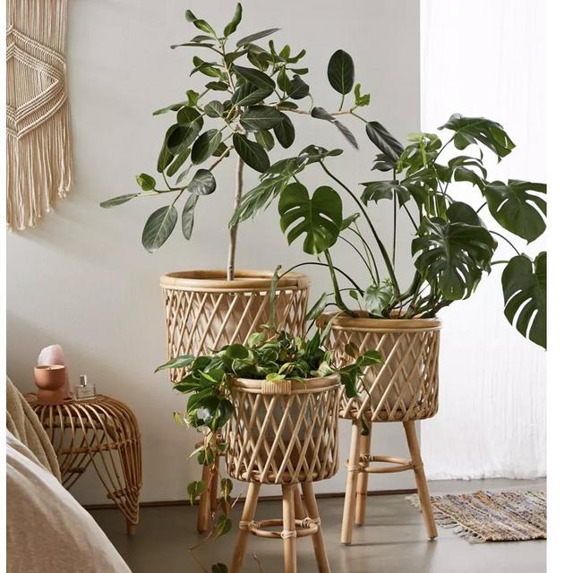Rattan Standing Planter