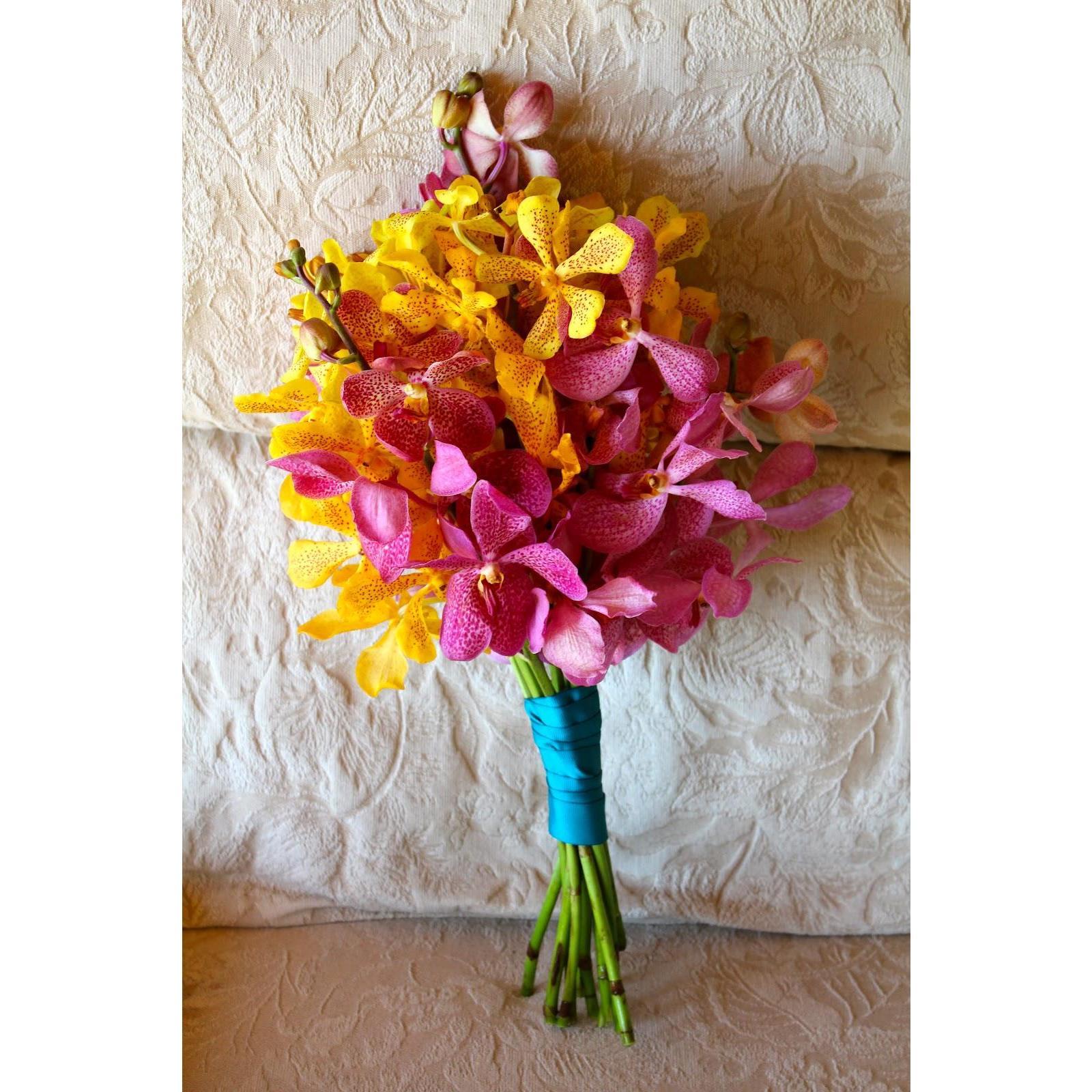 Our Official Wedding Flowers ~ Yellow & Fuchsia Mokara Orchids
