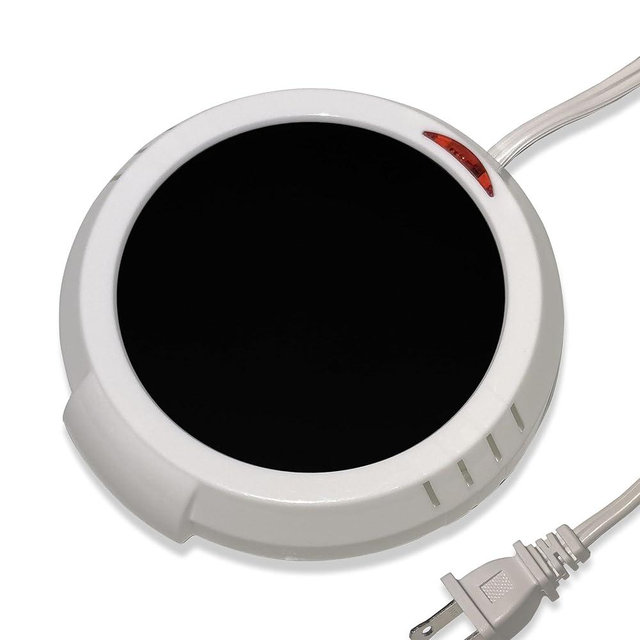 MAHITOI Large Warmer Plate, Anti-Slip Felt Bottom, Safe Flameless Scent Release, Candle Jar & Mug Warmer for Home & Office, Madreperla White